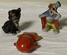 Vintage Pinocchio Figaro Cat Cleo Goldfish Honest John Fox Lot of 3
