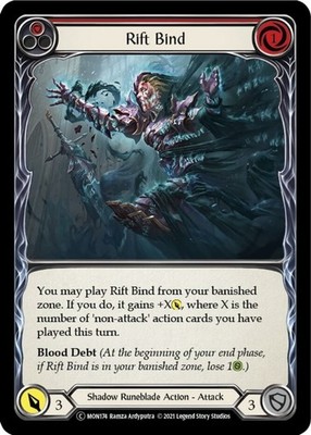 LP FAB Rift Bind (Red) - Unlimited Edition Lightly Played Monarch Flesh and Bloo