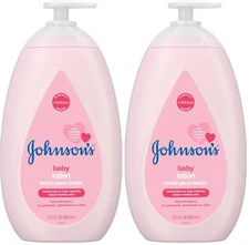 Johnson's Moisturizing Mild Pink Baby Lotion with 27.1 Fl Oz (Pack of 2) 
