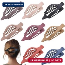8 Pack Flat Hair Clips for Women,Matte No Crease Flat Claw Clips, Large Strong H