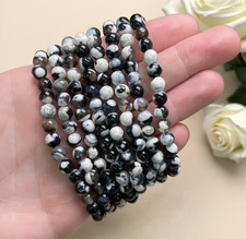 1pc Orca Agate 4mm Stretch Bracelet Healing Crystal Manifestation Jewelry Gift