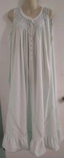 Eileen West Sz. XL Sleeveless Ballet Nightgown Mint Green  Cotton  Lace Prarie