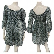 DENNY ROSE Vestito abito verde blu azzurro fantasia floreale Tg M