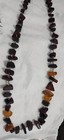 VTG. 24" NATURAL CHUNK AMBER NECKLACE CONNECTED W, GOLDTONE WIRE OVERHEAD STYLE — photo 3