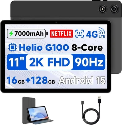 11 inch Android 15 Tablet, Helio G100 Octa-Core 16GB+128GB (1TB TF) Bpad 11 FHD - image 1 of 4
