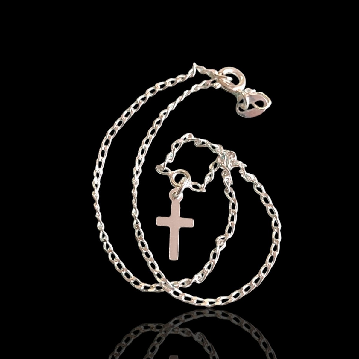 Sterling Silver 925 Plus Size Bracelet Or Anklet Cross Dangle Charm 9in