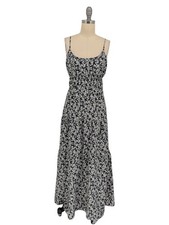 30203 Express Floral Maxi Dress Black White size Xsmall cottagecore preppy