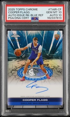 2025 TOPPS CHROME AUTO ISSUE ROOKIES #TAIR-CF COOPER FLAGG 58/150 PSA 10 AUTO 10