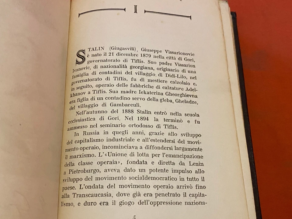 GIUSEPPE STALIN 1948 CENNI BIOGRAFICI VINTAGE ALBANIAN BOOK ITALIAN - Image 4 of 4