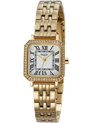 Regent 32-F-1648 Damenuhr Edelstahl gold