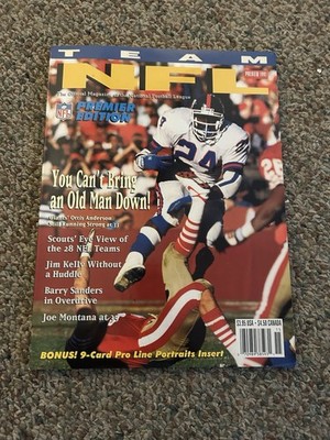 Team NFL- Off. Magazine of NFL-Premier Edition-Preview 1991-w/ 8 Pro Line Cards