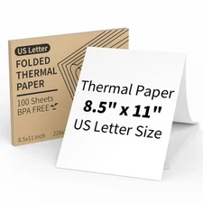 100 Sheets Thermal Printer Paper 8.5x11 Inch US Letter Size Thermal Paper