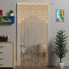 Macrame Lace Door String Curtain for Doorways Bohemian 39  79in 1 Champange
