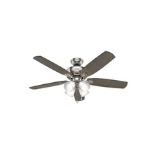 Hunter Fan Amberlin Indoor Ceiling Fan with 4 LED Lights and Pull Chain Contr...