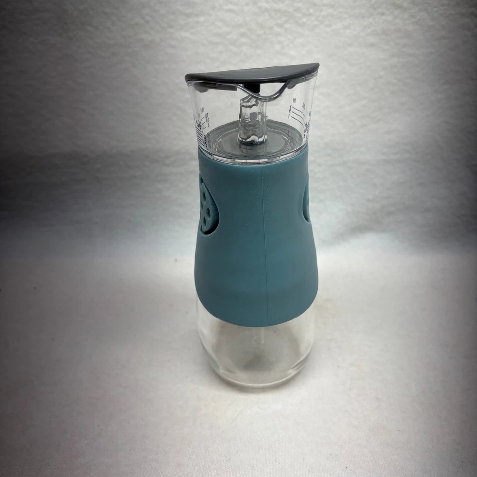 Pampered Chef Measuring Oil Dispenser Teal Embossed Grip Glass Max 15ml - Image 3 of 4