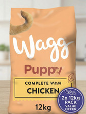 Wagg Complete Puppy Chicken Dry Dog Food 12kg (Pack of 2) Free Shipping UK 3.00 per kilo