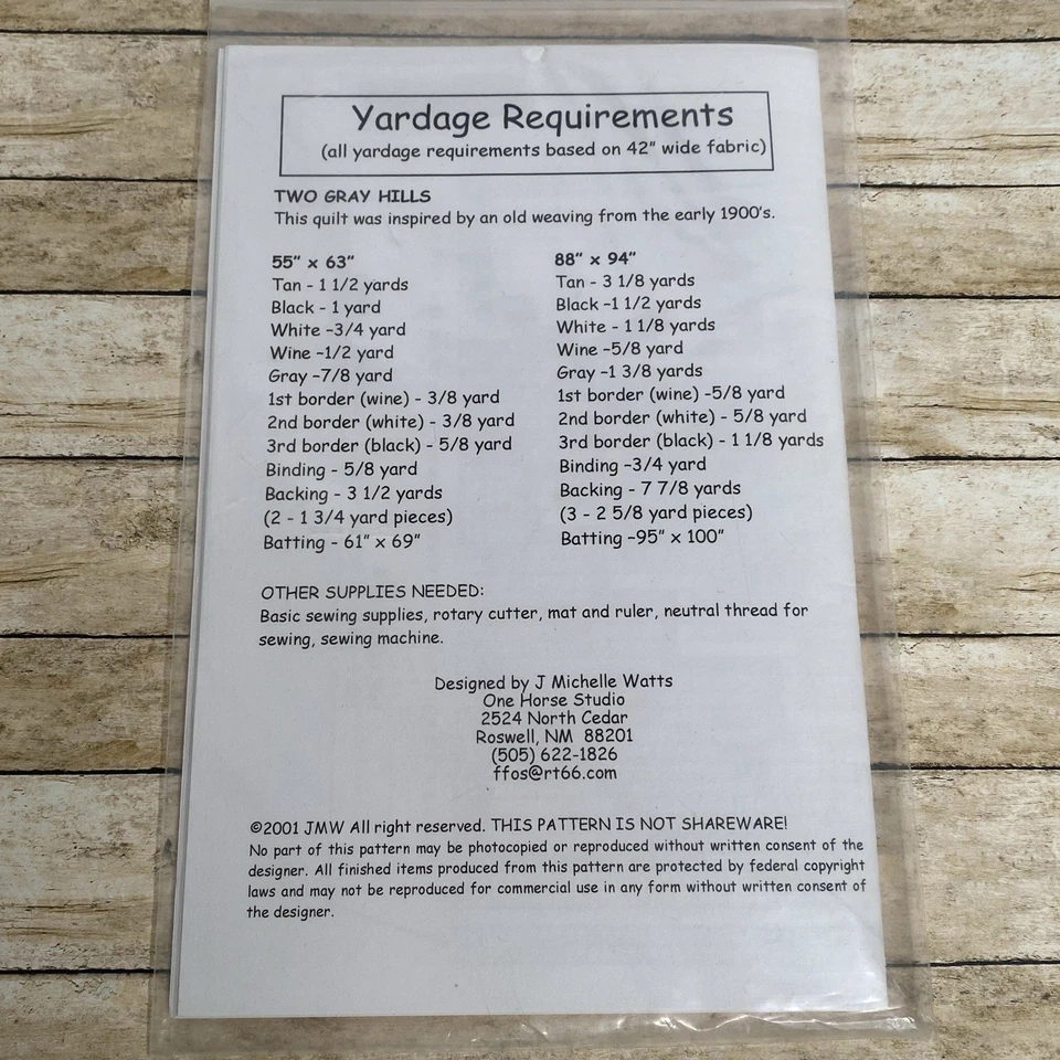 2 One Horse Studio Native American Rug Design QUILT Pattern Southwest New Mexico - Image 4 of 4