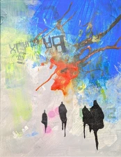 Original Art Mixed Media Collage 11x14 on Art Paper. 'The Architects of Dawn'