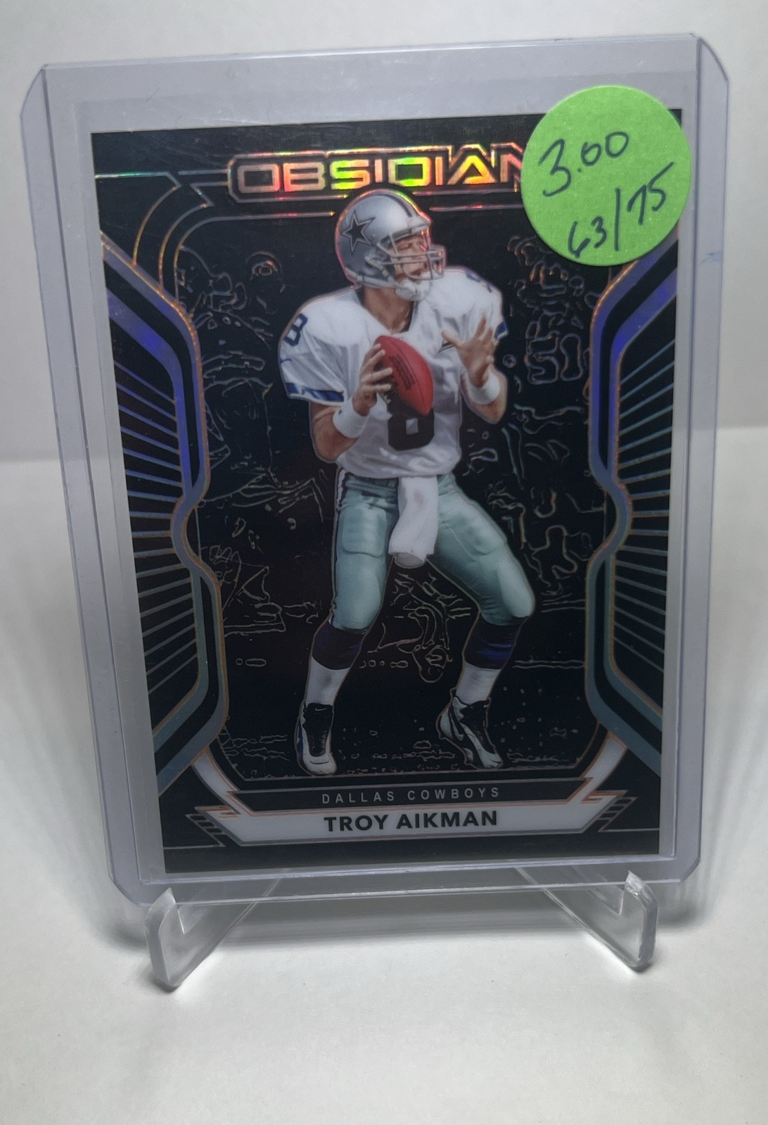 2020 Panini Obsidian - Troy Aikman #69 Electric Etch Orange /75