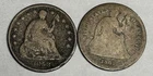 1858-P + 1861-P Seated Liberty Half Dimes (w/ Minor Damage), Silver Coins