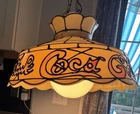 Vintage 1960s-70s Coca-Cola Faux Stained-Glass Hanging Light Lamp Tiffany Style