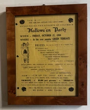 1950 Knights of Columbus Halloween Party Poster Framed Vintage Hallowe’en Flyer