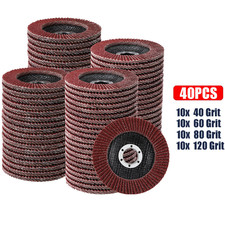 Image of 40x Flap Grinding Sanding Discs 115mm 4.5" 40 60 80 120 Grit Angle Wheel
