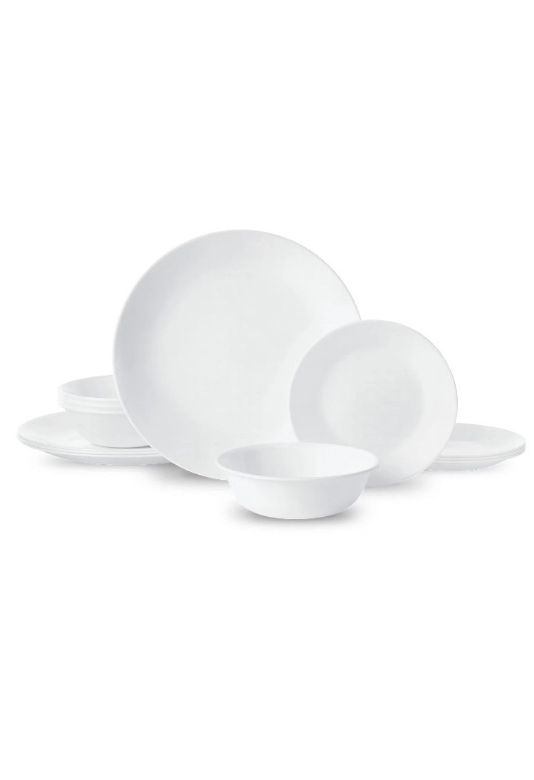 Corelle Winter Frost White 12-Piece Glass Dinnerware Set (Service for 4)