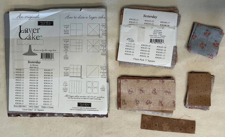 MODA  "Yesterday" Jo Morton Layer Cake & Partial Charm Pack Lot Civil War Repro - Image 2 of 4