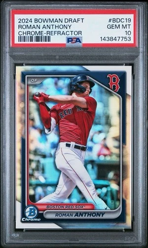 ROMAN ANTHONY - 2024 Bowman Draft Chrome Refractor #BDC19 PSA 10 Red Sox   QTY!!