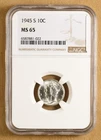 1945 S Mercury Dime NGC MS65