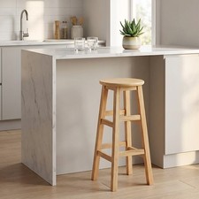 Wooden Bar Stool Kitchen Island Stool Breakfast Seat with Footrest 45/50/60/70cm