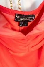 My Michelle Womens S Orange Chiffon V-Neck Strappy Asym Ruffle Layered Midi
