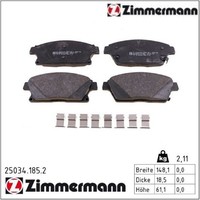 Zimmermann 25034.185.2 Bremsbelagsatz FüR Scheibenbremse Bremsbelagsatz