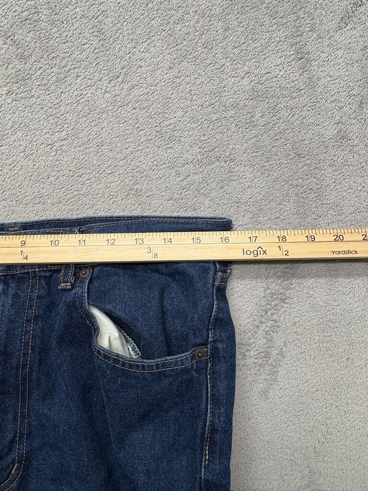 Unique Clothing Warehouse Straight Jeans Mens Blue Measured 32x27 Denim Baggy - Image 4 of 4