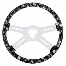 18 Skull Steering Wheel White Peterbilt Kenworth Freightliner Ihc 18 Skull Steering Wheel White Peterbilt Kenworth Freightliner Ihc