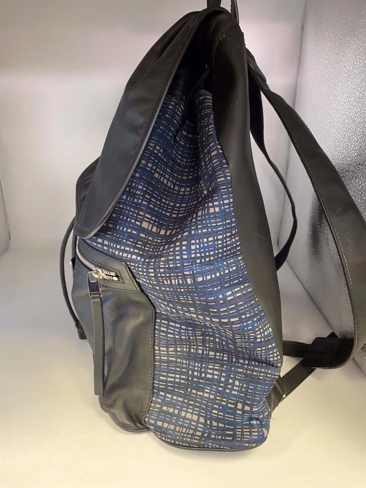 Authentic Balenciaga Leather & Nylon Traveler Drawstring Backpack - Image 2 of 4