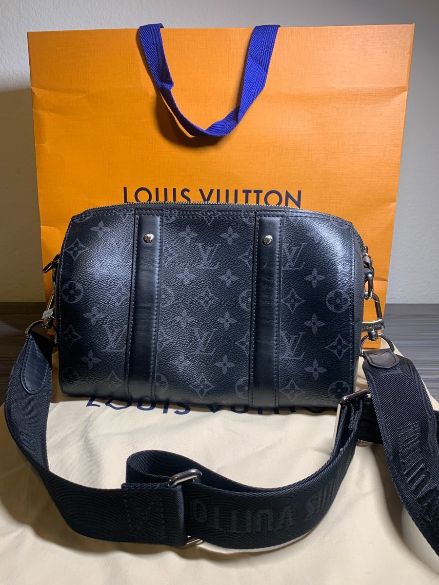 Louis Vuitton City Keepall Crossbody Black Canvas Monogram Eclipse