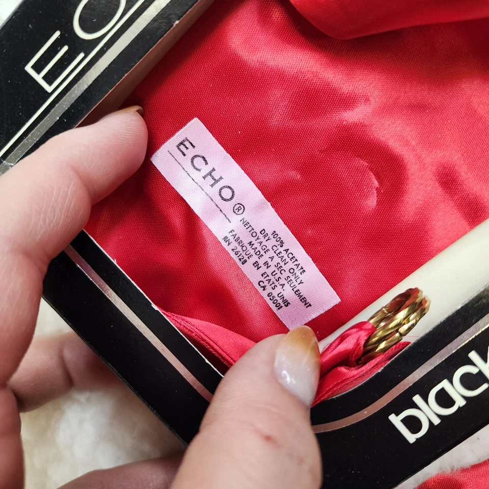 Vintage Echo Gravata Preta Vermelha Cummerbund Laço NOVO Vestido Ajustável - Imagem 3 de 4