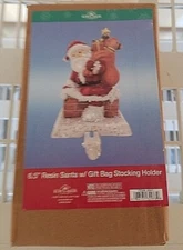 Kurt S. Adler 6.5 Resin Santa w/Gift Bag Stocking Holder - New