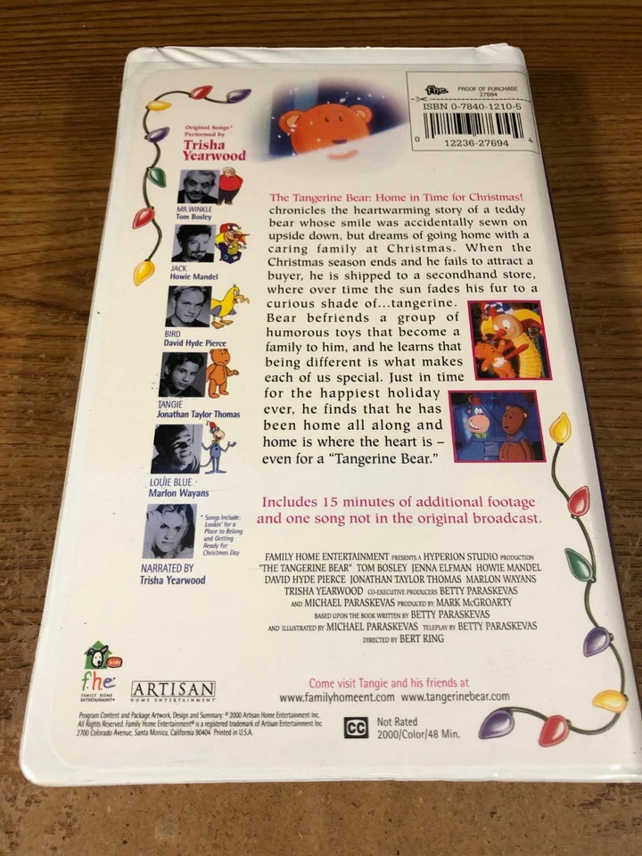 Tangerine Bear Home In Time For Christmas VHS Movie Used Clamshell - Image 2 of 4