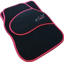 Full Black Carpet Car Floor Mats With Red Boarder For Skoda Citigo Fabia Felic