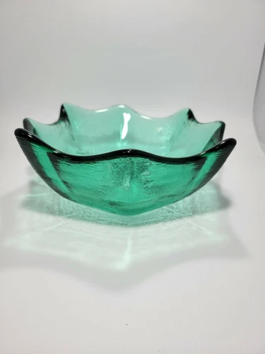 BLENKO Art Glass Bowl WAYNE HUSTED 6140 Sea Green Textured