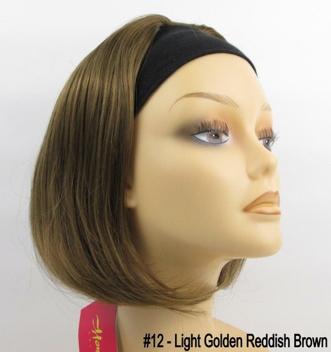 WOMENS SHORT STRAIGHT HAIR PAGE BOB WIG HAIRPIECE FALL W/ ELASTIC HEADBAND JILL - Picture 14 of 17