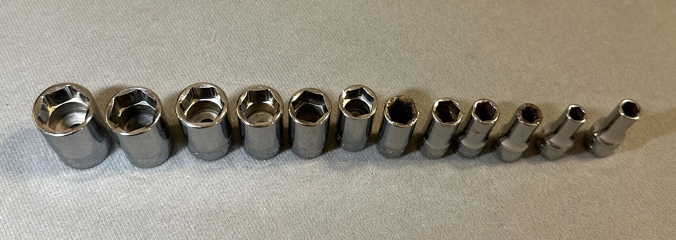 Snap-On 12pc Metric Socket Set PAKTY263 Magnetic Tray 5mm to 15mm - Image 3 of 4