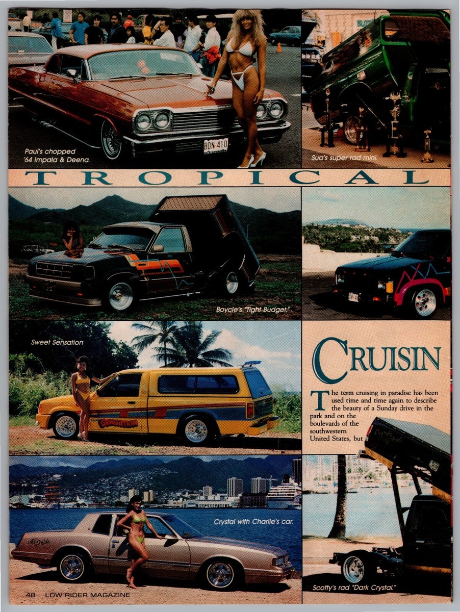 1989 Cruising Hawaii 5 Full Page Article w Pictures VTG Lowrider