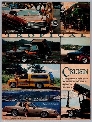 1989 Cruising Hawaii 5 Full Page Article w Pictures VTG Lowrider