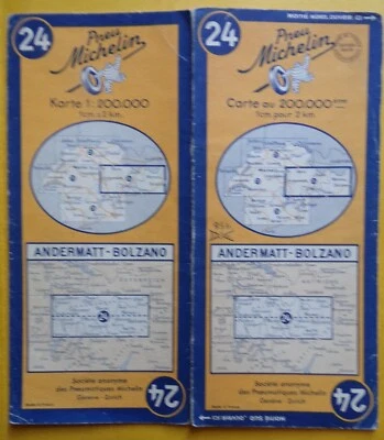 § carte MICHELIN 24 ANDERMATT - BOLZANO 1951 - Photo 1/2