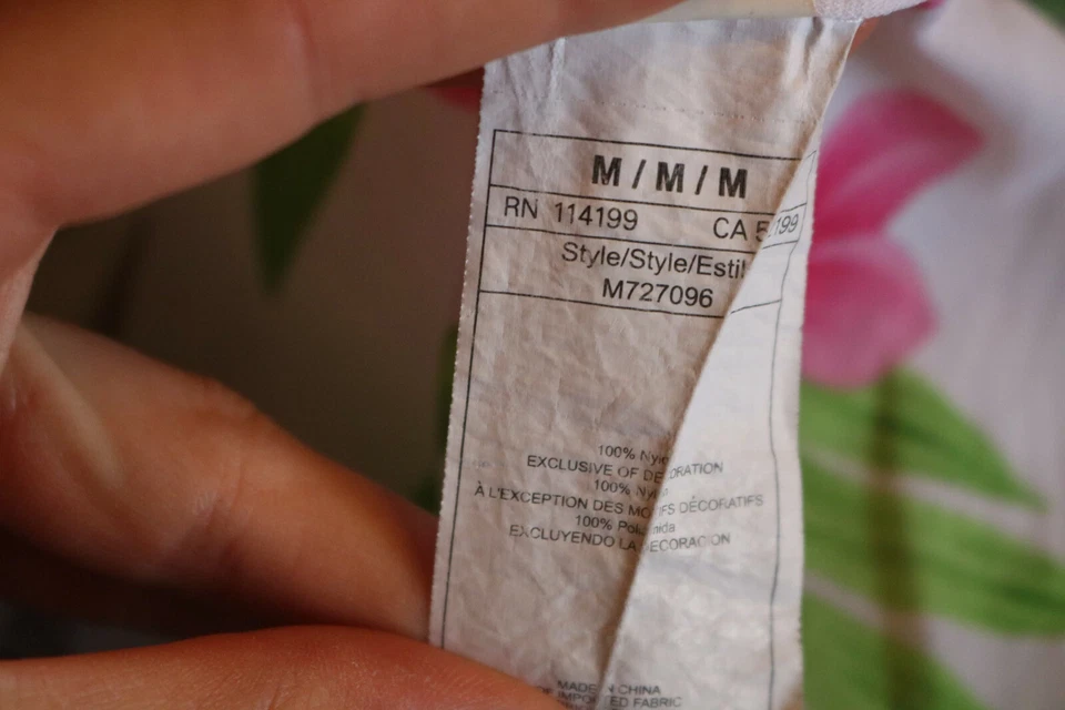 Leilani Women’s White Floral Print Tunic Cover Up Size M - Image 4 of 4