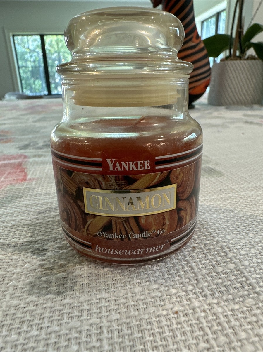 Yankee Candle Cinnamon 3.7 Oz. Jar New Red Scented Festive Natural House Warmer